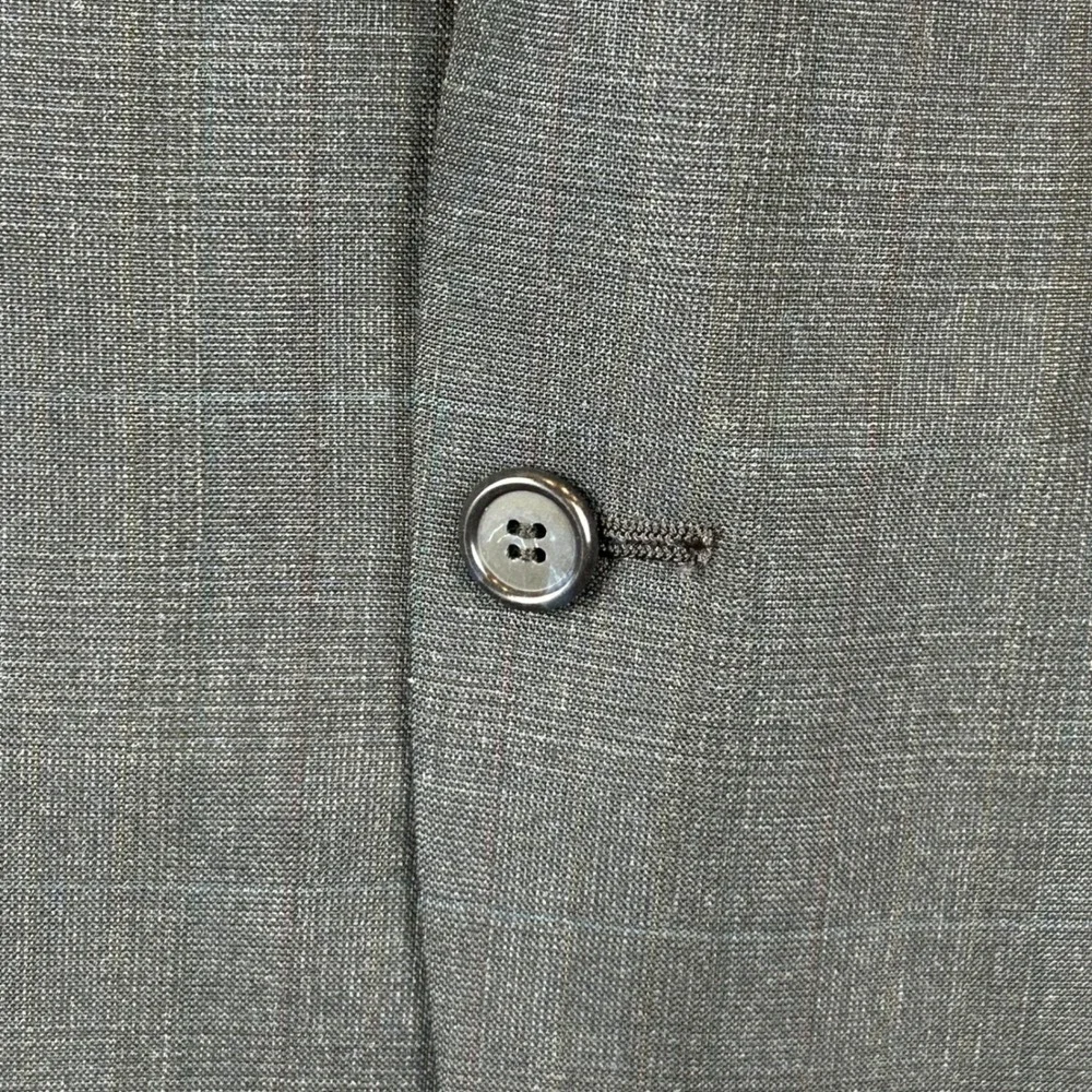Vintage Palm Beach Union‎ Made in USA Gray Windowpane Two Piece Suit Mens